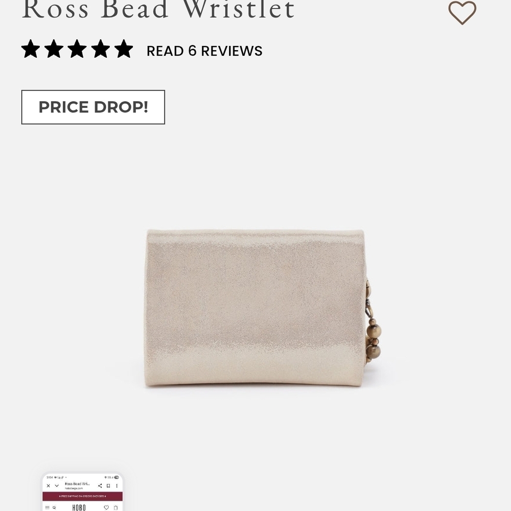 HOBO NWT  Elegant Cream Wristlet